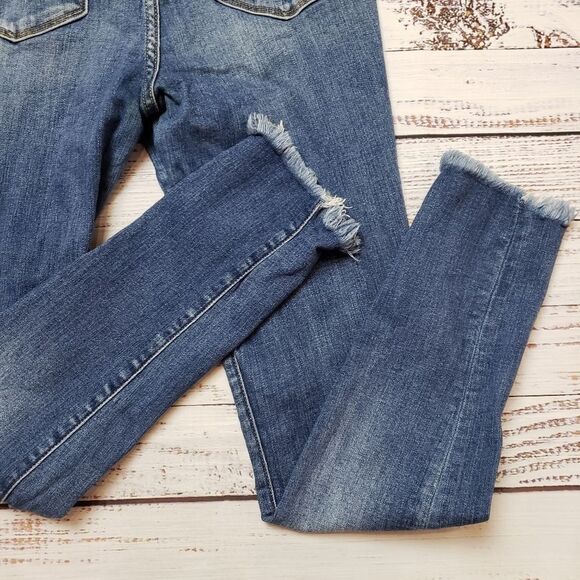 Bridge by Gly jeans - Curvy High Rise Ankle distressed skinny jeans raw hem - Picture 4 of 13